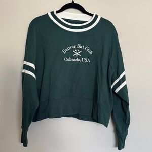 Abercrombie & Fitch Soft Collection Crop Green Sweatshirt